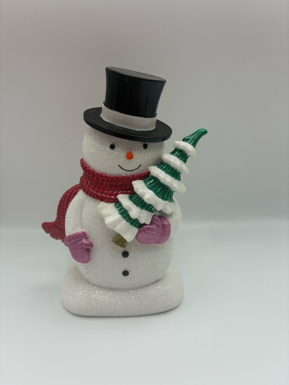 BBW Snowman Holding Green Tree Foaming Soap Holder